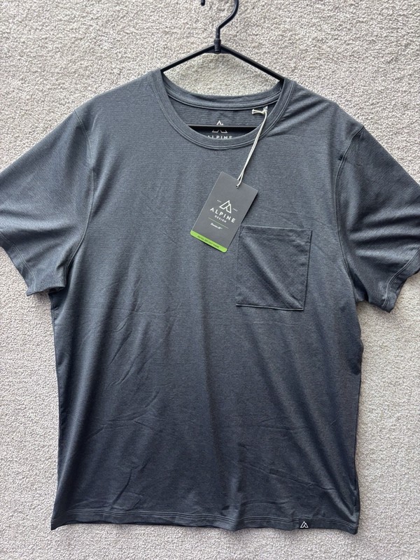 Alpine Design Active Pocket Tee Men MED Asphalt Gray UPF 30+ Performance Shirt gallery