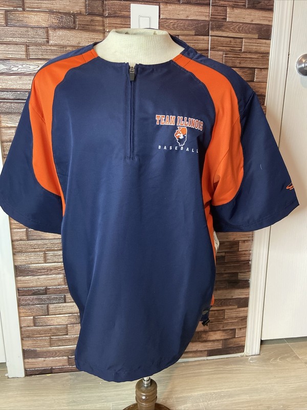 Boombah Men's Illinois Baseball Short Sleeve Quarter Zip Pullover Large NWT!!! gallery