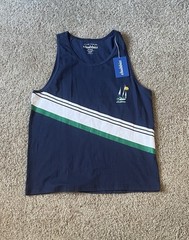 NWT Chubbies Men’s 2XL Large Navy Striped 100% Cotton Tank Top Breathable Logo