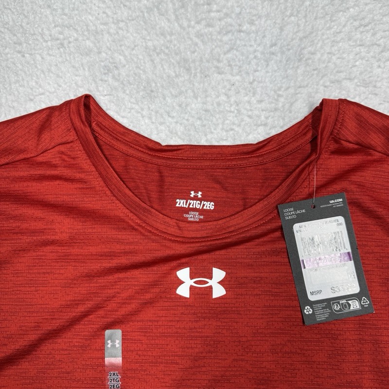NWT Under Armour Team Tech Vent Short Sleeve Athletic T-Shirt Red Men's Size 2XL gallery