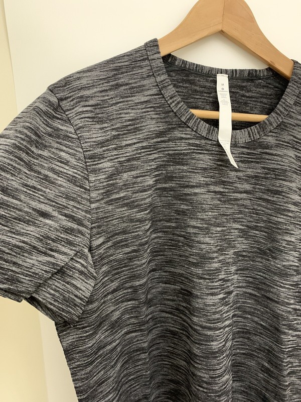 Lululemon Pulse Slub SS Tee NWT Sizes M L XL HBLK Heathered Black Grey Rulu gallery