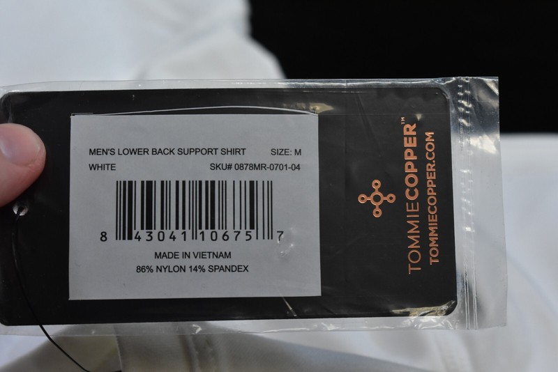 Tommie Copper Lower Back Support Compression Shirt White Lumbar Mens M gallery