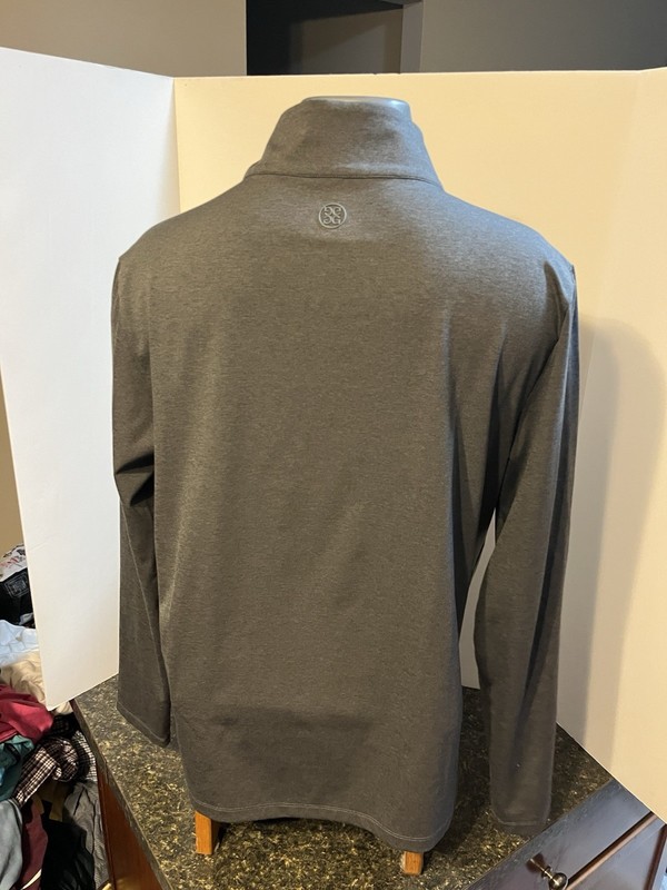 G/FORE Men’s LS 1/4 Zip Pullover Gray Poly Blend Athletic Cut Meadowbrook Logo gallery