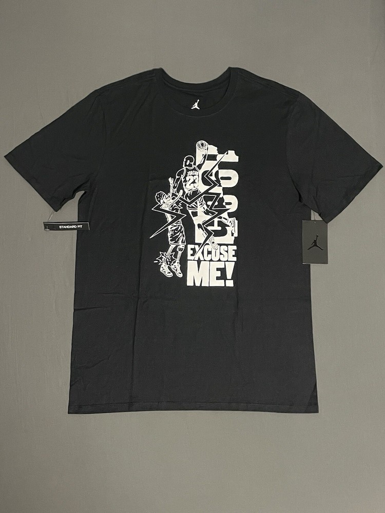 NWT Nike Air Jordan 1995 Excuse Me! T-Shirt AJ3992-010 Black/White Men’s M RARE