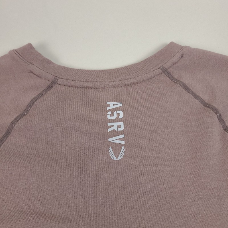 ASRV Shirt Mens Small Plum Raglan Sleeve French Terry Cotton Blend Athleisure gallery
