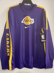 NIKE NBA LA LAKERS WARM UP SHOOTING SHIRT Sz M PURPLE/YELLOW NWT