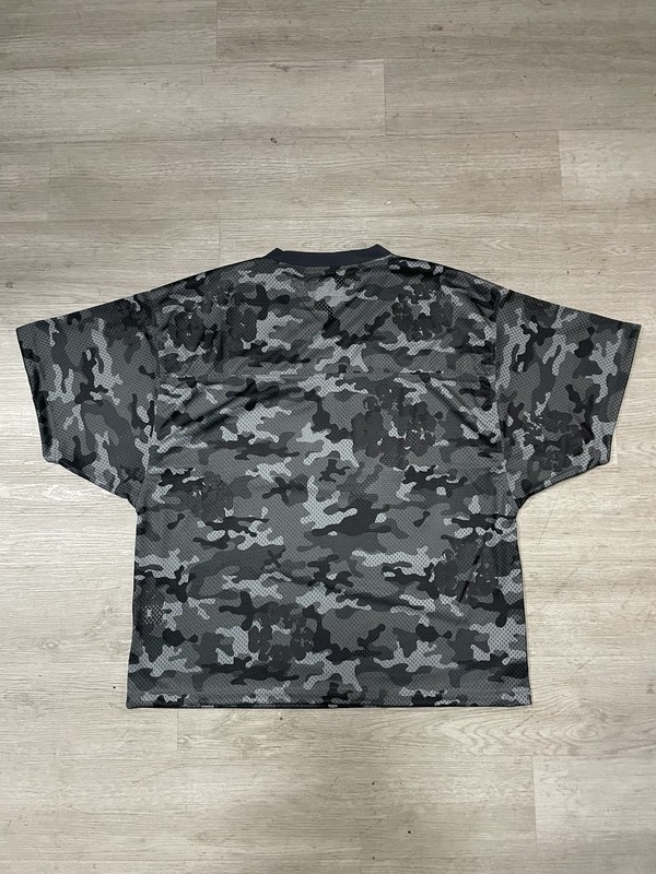 DENIM TEARS Men's L Black/Gray Camo Mesh Cotton Wreath Mesh Black Jersey T-Shirt gallery