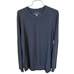 Terramar Long Sleeve Performance Shirt Large Gray Polyester Spandex