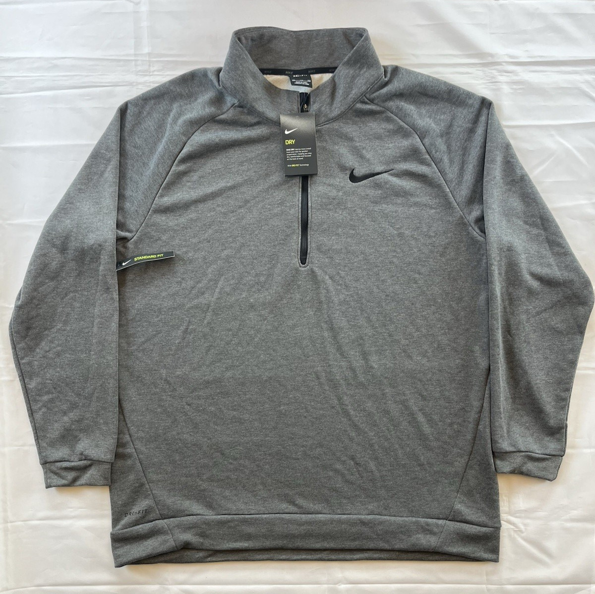 NWT Nike Dri-Fit Training Gym Running Gray 1/4 Zip Jacket 860477-071 Men's 2XL gallery