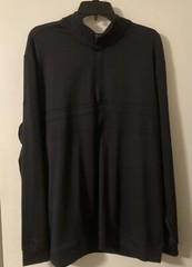 MATTE GREY Mens Solid Black Stretch Poly Spandex 1/4 ZIP GOLF PULLOVER Sz XXL