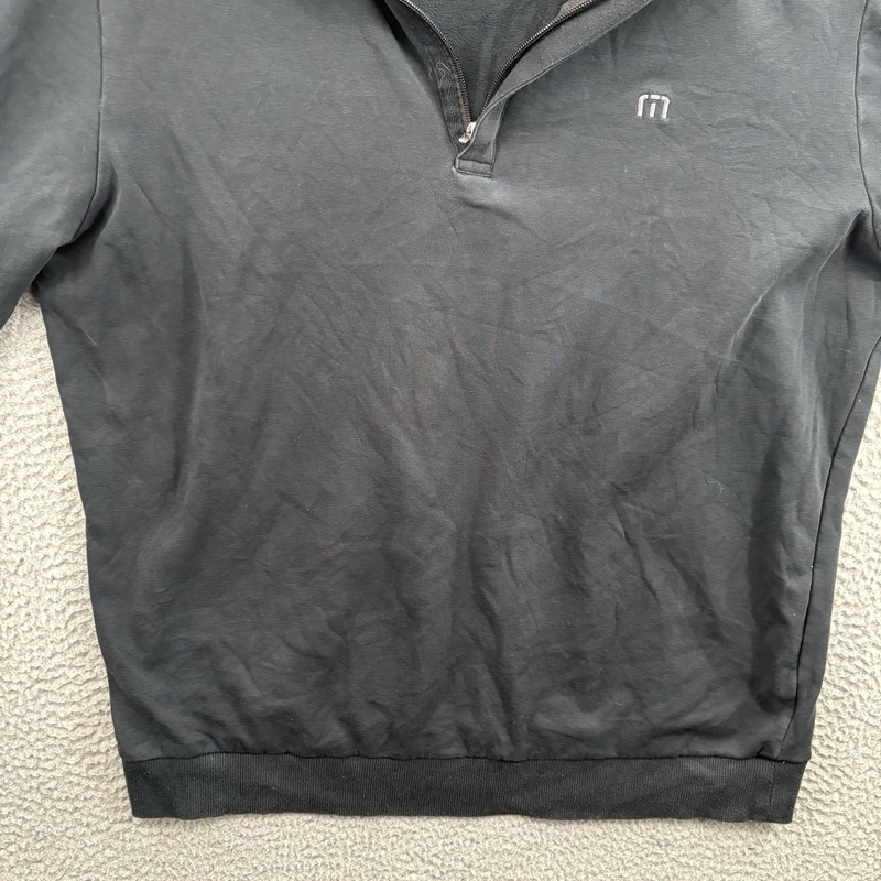 Travis Mathew Pullover Mens Extra Large Black Cloud Quarter Zip Long Sleeve Golf gallery
