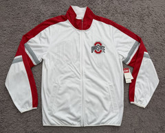 G-III Ohio State Buckeyes Jacket OSU Full Zip White Red Men’s Size Large NEW
