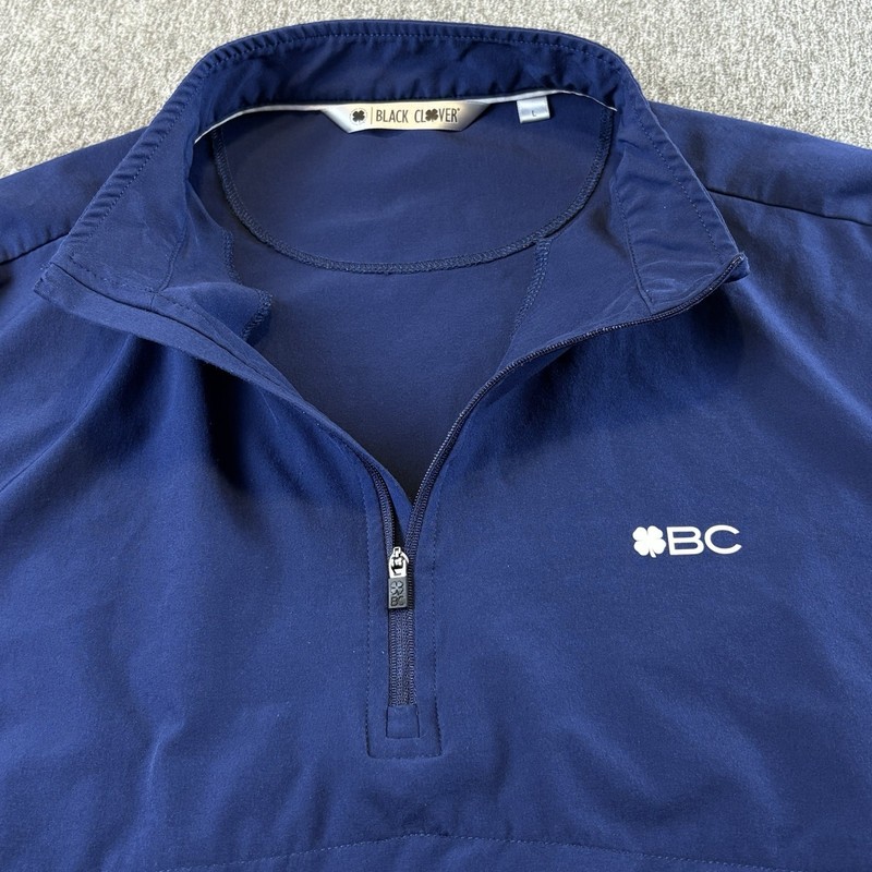 Black Clover Mens Large Golf Pullover Quarter Jack Performance 1/4 Zip L Blue gallery
