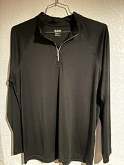 BAW Men’s Black 1/4 Zip Mock Neck Pullover Long Sleeve Polyester Size L