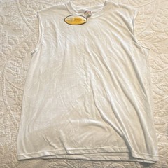 Soffe Dri-Release Men’s Moisture Wicking Sleeveless Crew Neck Shirt White L