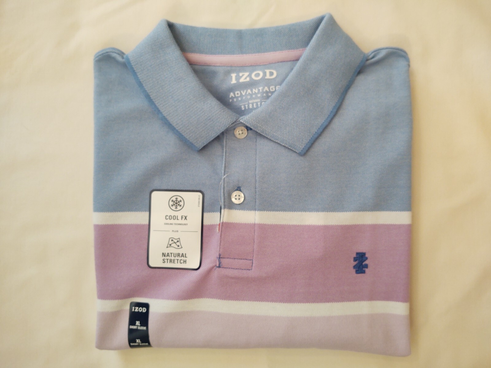 IZOD ADVANTAGE PERFORMANCE COOL FX MEN'S SHORT SLEEVE POLO SHIRT - SIZE XL gallery