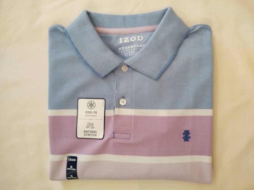 IZOD ADVANTAGE PERFORMANCE COOL FX MEN'S SHORT SLEEVE POLO SHIRT - SIZE XL