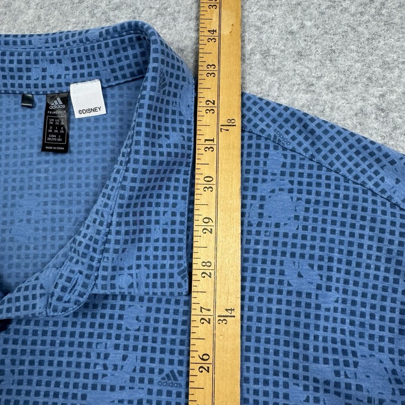 Adidas Primegreen Disney Golf Polo Shirt Mens 2XL Mickey Mouse Geometric Check gallery