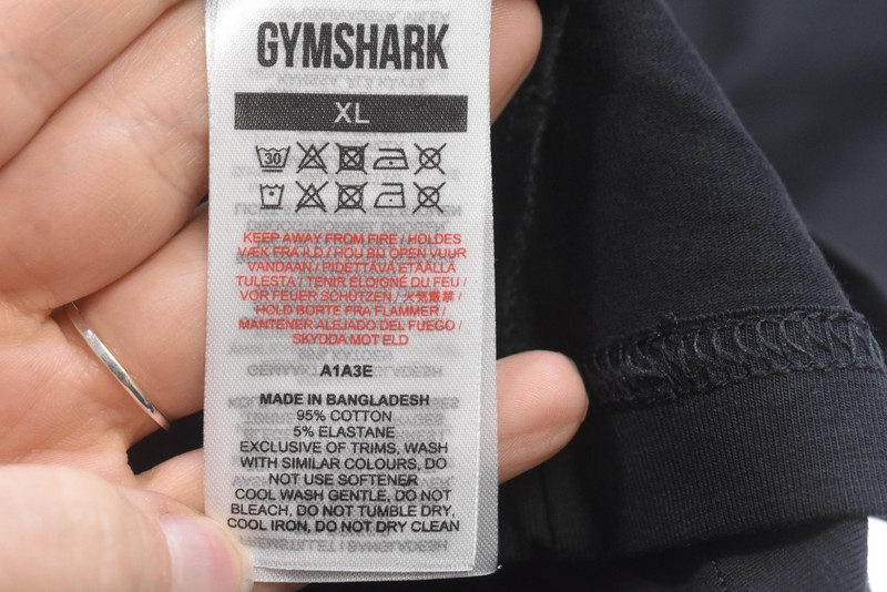 Gymshark Shirt Mens XL Black Cotton Stretch Short Sleeve Athletic Tee Top gallery