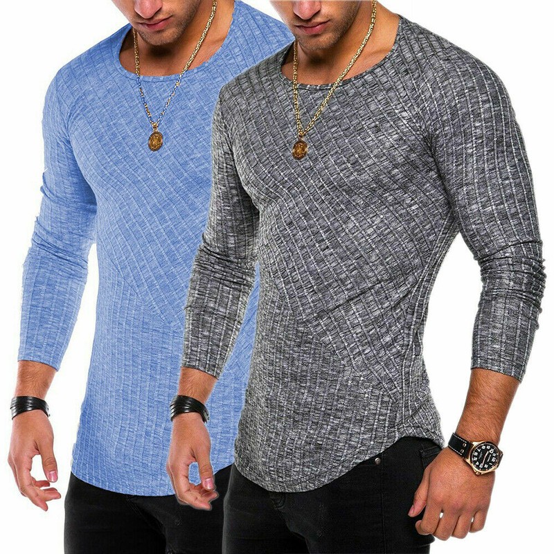 Men Shaper Workout Training Muscle Fitness Activewear Long Sleeve Tee Shirt gallery
