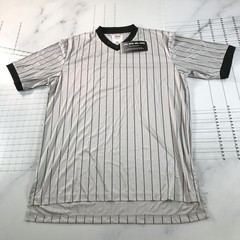 Adams Shirt Mens XL Gray Black Pinstripe V Neck Referee ComfortTech 100 Baseball