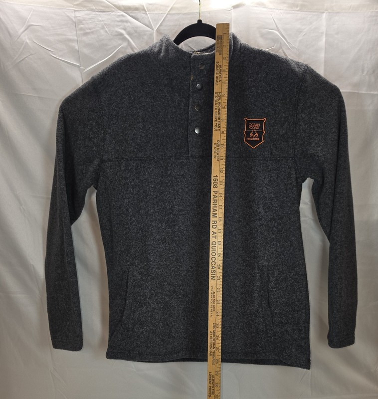 Ocean Coast Realtree 1/4 Snap Pullover Fleece Mens L Gray Pockets Embroidered gallery