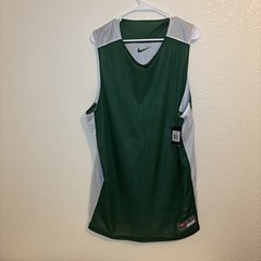 Vtg Nike Team Dri-Fit Reversible Basketball Jersey Green White Mens Tall LT