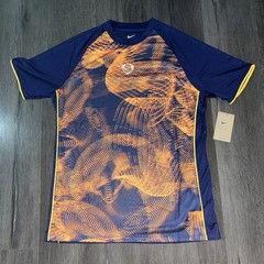 Nike Mens Large Academy+ Total 90 Dri-FIT Soccer Training Jersey Orange Blue NEW