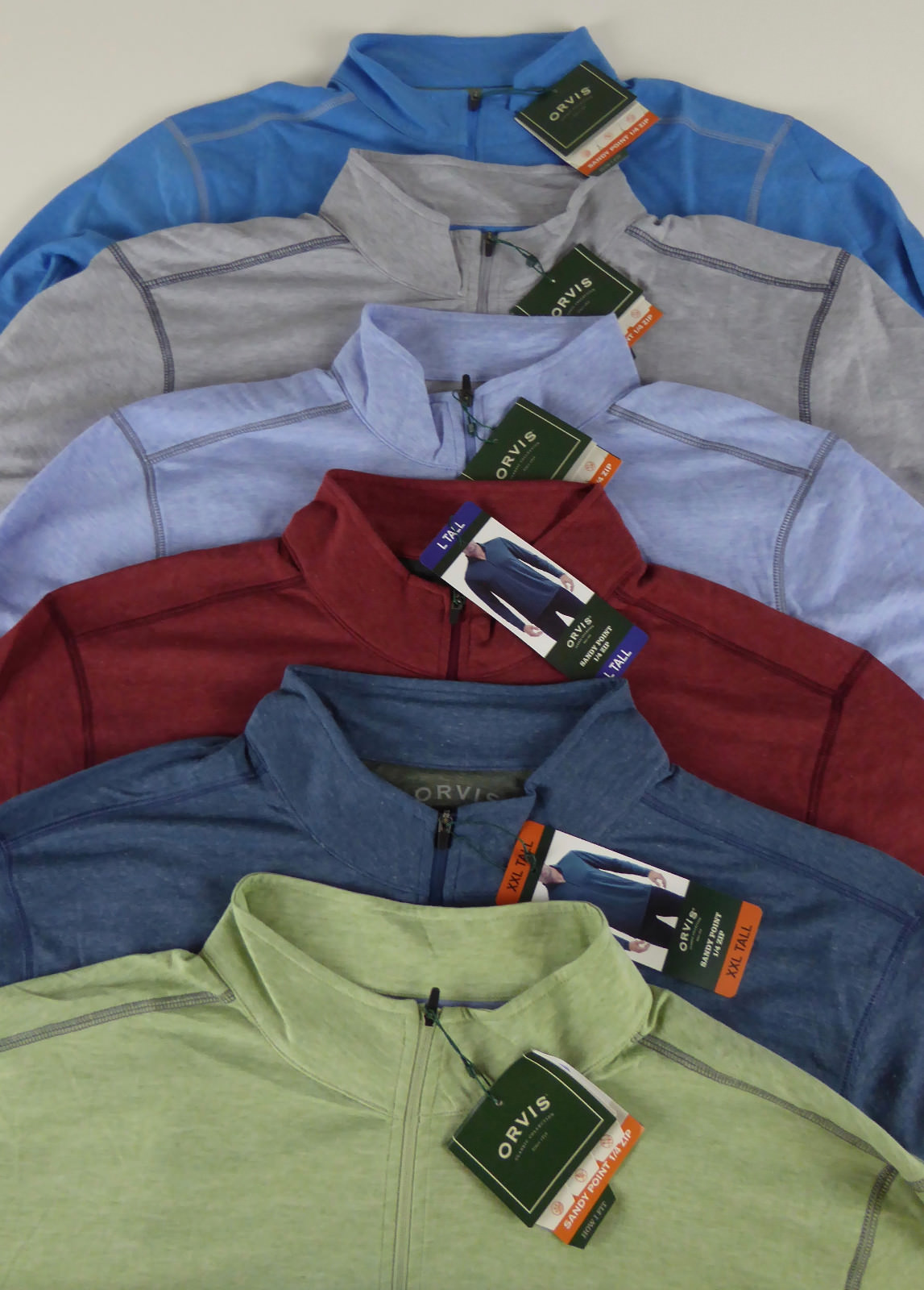 Orvis 1/4 Zip Pullover Dry-Wik Quick Dry Lightweight Sweater Sandy Point NWT $69 gallery