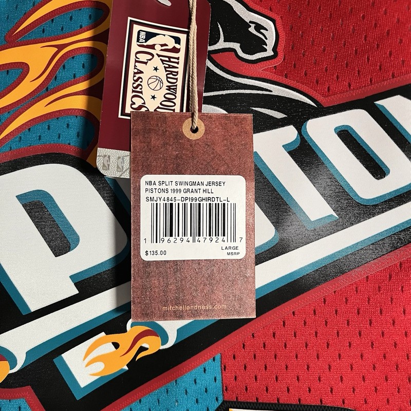 MITCHELL & NESS NBA SPLIT SWINGMAN JERSEY DETROIT PISTONS 1999 GRANT HILL LARGE gallery