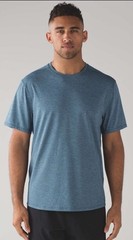 Lululemon Somatic Short Sleeve Athletic Shirt in Heathered Poseidon Blue Sz M