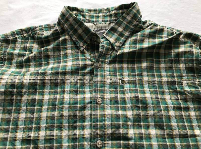 Eddie Bauer Ripstop Guide Mens Button Down Hunting Fishing L/S Shirt Size XLT gallery