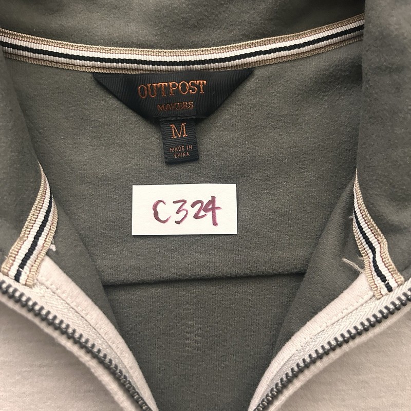 Quarter Zip Pullover Gray Long Sleeve Men’s Size M Lightweight Casual Top gallery