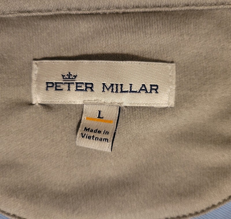 Peter Millar Men's L Light Blue Performance 1/4 Zip Pullover Activewear Top Golf gallery
