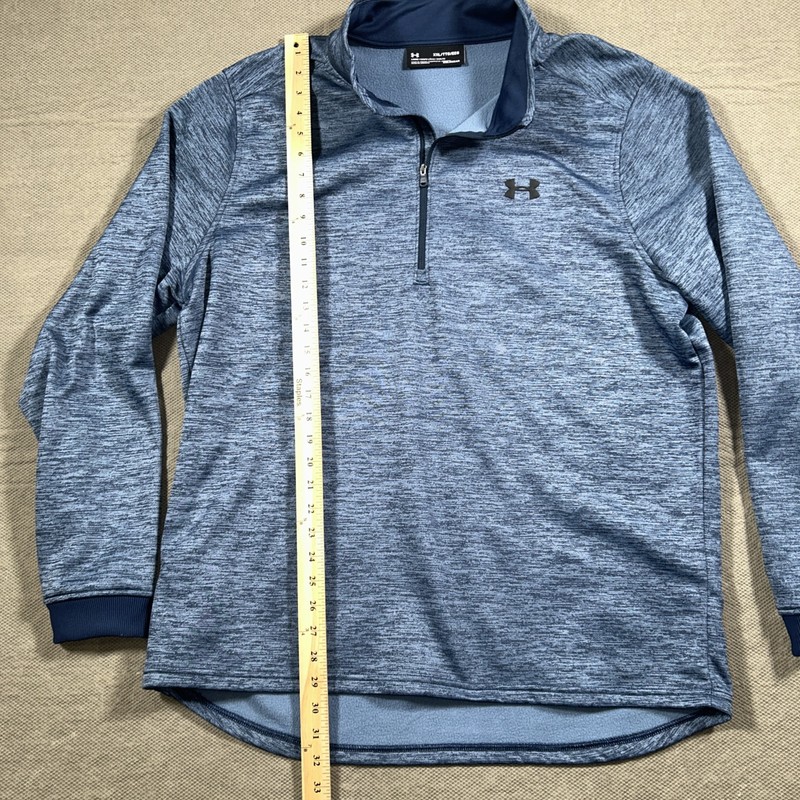 Under Armour 1/4 Zip Blue Pullover Size 2XL Loose Cold Gear Long Sleeve gallery