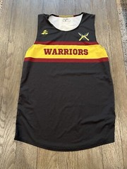 Mens Warriors High School Running Singlet Small Black