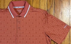 Walter Hagen Performance 11 Orange Broken Club Print Golf Polo Mens Small