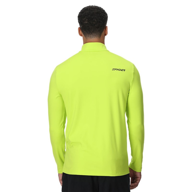 Men's SPYDER Prospect 1/2 Zip T-Neck Mid-Layer Top - LIME gallery