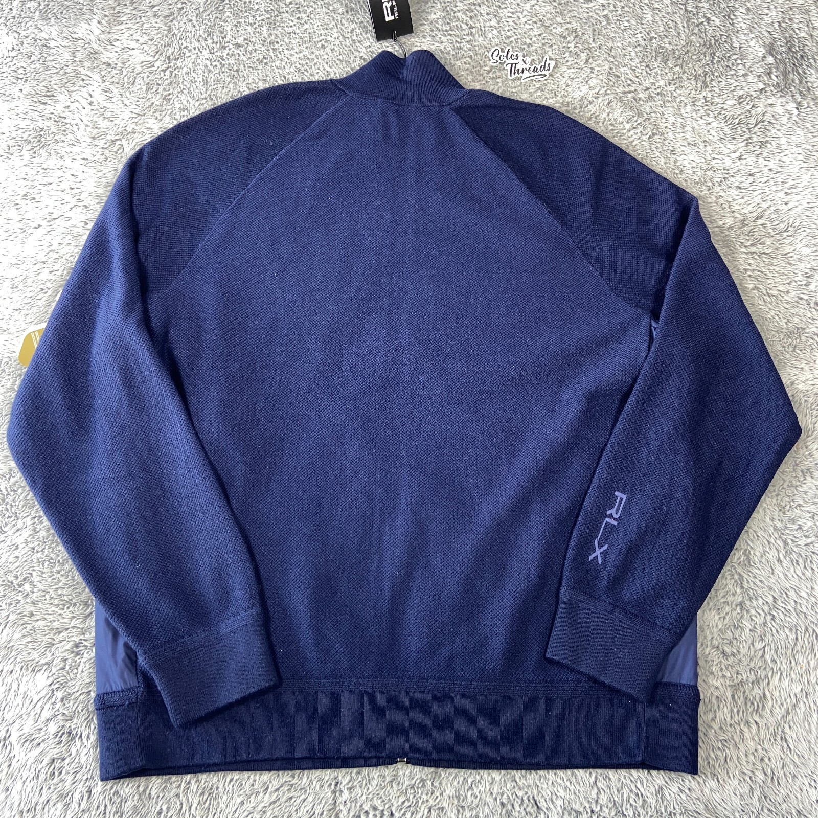$298 Polo Ralph Lauren RLX Long Sleeve Full-Zip Hybrid Golf Top Size XL Men Navy gallery
