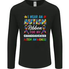 Autism Ribbon For My Granddaughter Autistic Mens Long Sleeve T-Shirt