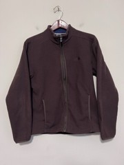 🥶 North Face Full Zip Mens Small S Brown Micro Waffle Fleece Intermediate Layer