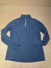Lululemon Surge Warm 1/2 Zip Silver Heathered Alberta Lake Caspian Blue XL I3