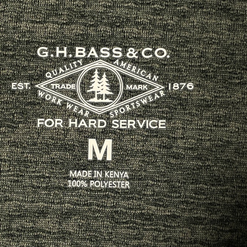 G.H. Bass Active Top Mens Medium Textured Long-Sleeve 1/4-Zip Mock Neck Green gallery