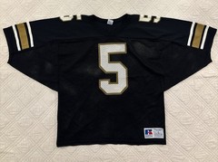 Vtg Russell Athletic Mesh Football Practice Jersey Mens L Made In USA Black Gold