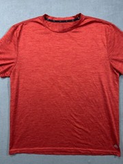 ZELOS Shirt Adult L Large Red Logo Athletic Active Crew Tee Mens Short Sleeve