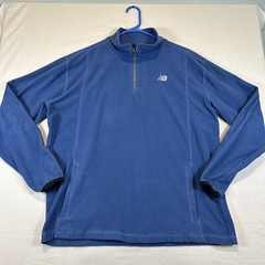 New Balance NB Fleece 1/4 Zip Pullover Activewear Running Men’s Size Large Blue
