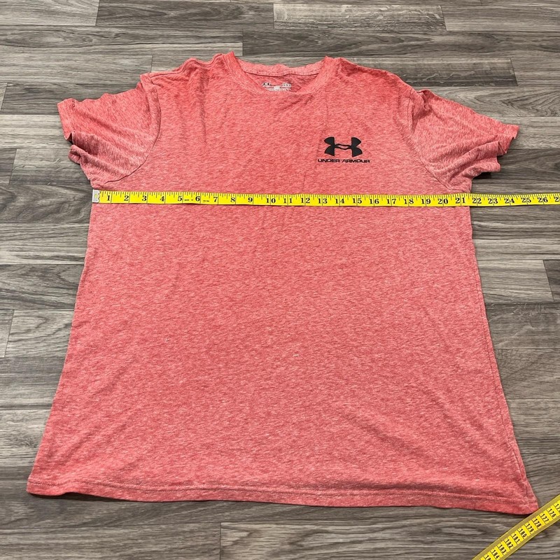 Under Armour T-Shirt Mens Large L Red Heathered HeatGear Loose Fit Graphic Tee gallery