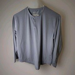 Bylt Premium Basics Drop Cut Lux LS Henley Shirt Mens XXL Blue Bylt Blend