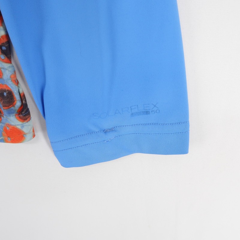 Simms SolarFlex Shirt Mens M Blue Print Long Sleeve Crew Neck Fishing gallery