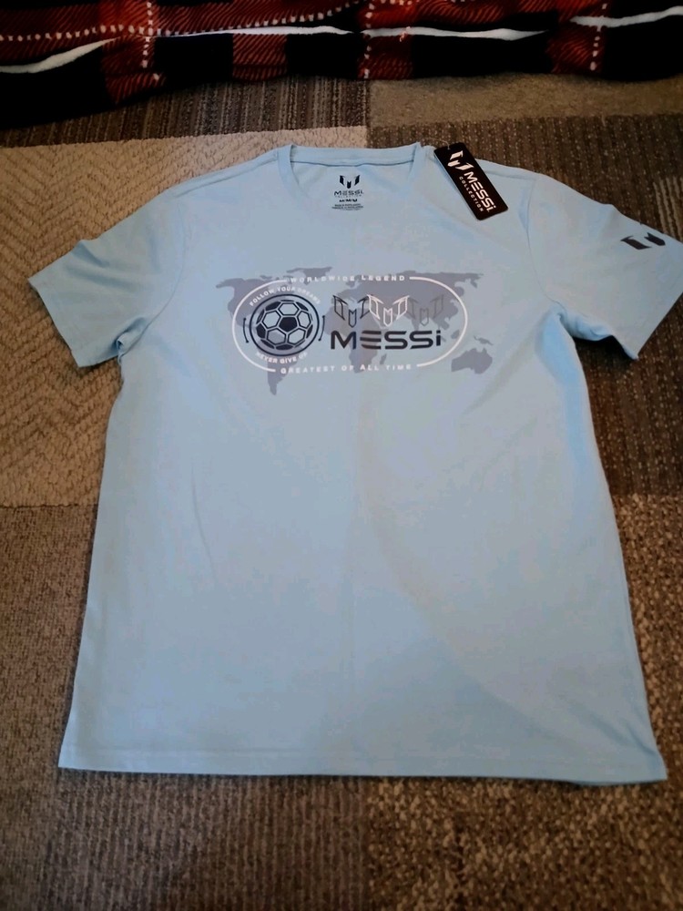 Messi Collection "Worldwide Legend" Lionel Messi Blue Soccer T-Shirt Men's M NEW